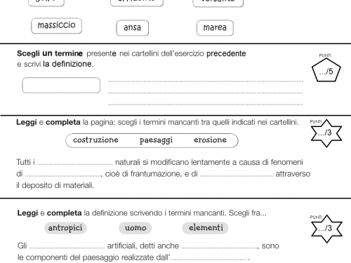Prova di ingresso Geografia, classe quarta